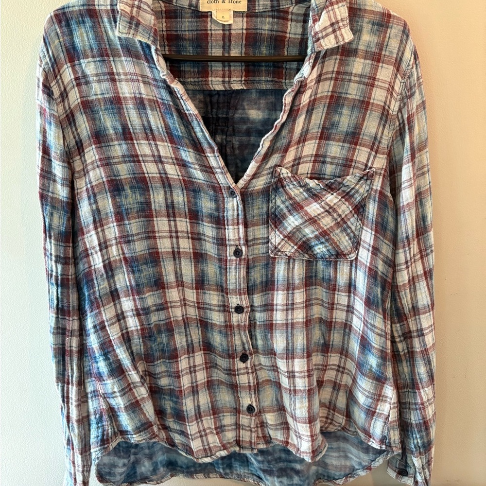 Plaid Button-Up Shirt